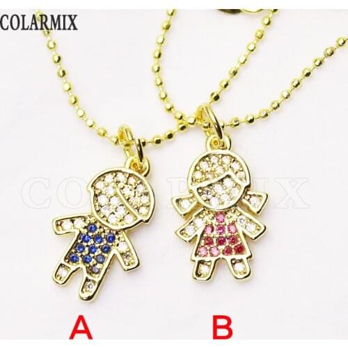 8 Strand Zirconia Boy &Girls charms necklace jewelry accessories Slim chain necklace for women New design 8224