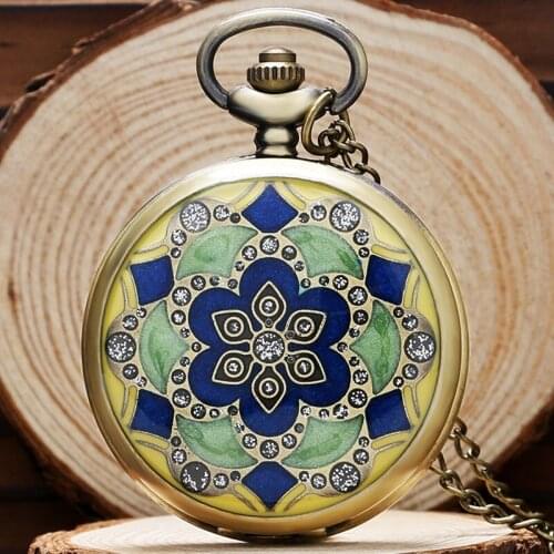 Clock Shipping Antique Bronze Pocket watch With Necklace Chain Gift To Men Women Retro Pendant Fob Watches
