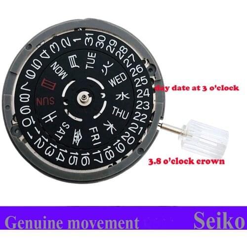 Accuracy 24 Jewels NH36 NH36A Automatic Watch Movement Black/White Date Day Wheel High Quality Wristwatch Replacement