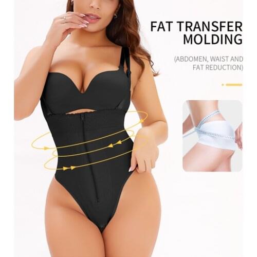 High Waist Zippered Black Tunic Jumpsuit Waist Trainer Body Shaper Tummy Modeling Strap Slimming Postpartum Girdle