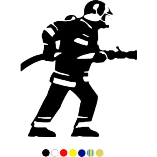 CS-1599#15*17.6cm Fireman reflective funny car sticker vinyl decal silver/black for auto car stickers styling no background