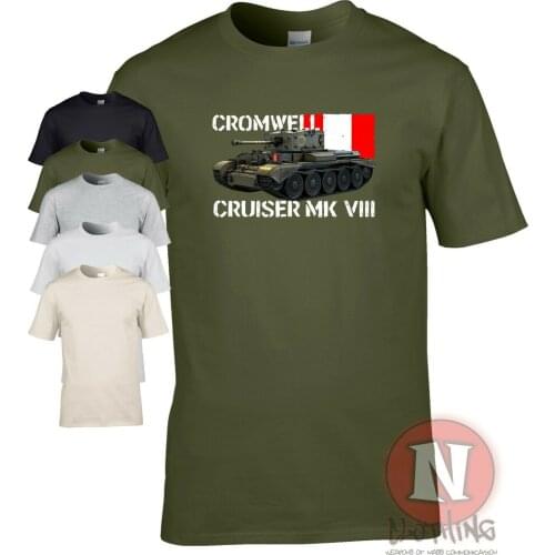 WWII Ally British Vehicle Cromwell Cruise MK III Tank T-Shirt. Summer Cotton O-Neck Short Sleeve Mens T Shirt New S-3XL