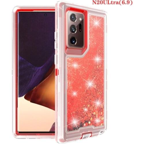 Hybrid 3D Glitter Armor Case For Samsung s7 s8 s9 s10 note10 s20 Plus note8 note9 note20 Dynamic Quicksand Shockproof Phone Case