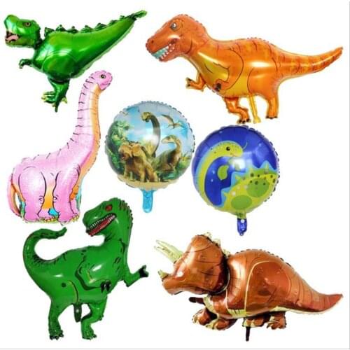 73cm Large Size Dinosaur Aluminum Foil ToysTyrannosaurus Green Rex Toys Ballons Birthday Party Toys for Children Floating Toys