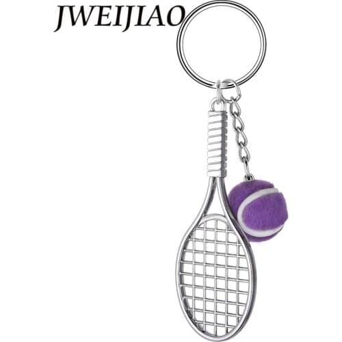 JWEIJIAO Simulation Tennis Racket Tennis Keychain Key Ring Resin And Alloy Key Buckle Sports Prizes Promotional Gifts YY4926