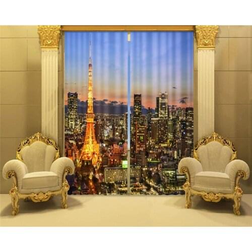 Customized City Beauty Luxury 3D Blackout Window Curtain Drapes For Living room Bed room Hotel Wall Tapestry Cortinas