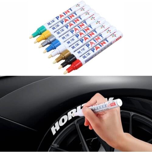 Drawing Paint Brush Stationery Waterproof Marker Pens Car Wheel Tyre Tread Painting Pen Metal Permanent Paint Marker Art Supplie