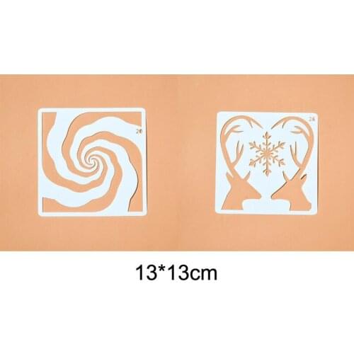 2pc Swirl Openwork Template Engraving Drawing Stencil Scrapbooking Album Decorative Embossing Template Drawing