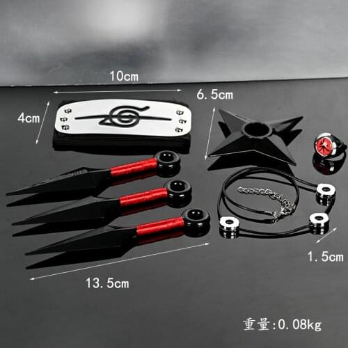 Cosplay Ninja Fashion Black Gloves Mask Talisman Headband Anime Kakashi Accessories Weapon Kunai Notebook Props Toy Blue Maskes