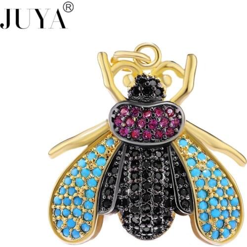 Fashion Vintage Multi-color CZ Rhinestone Insect Bee pendants Making Jewelry Accessories 2018 NEW Charm pendants jewelry making