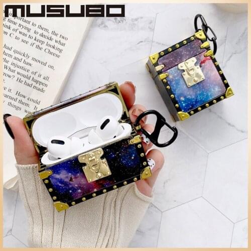 MUSUBO Luxury 3D Starry sky Square Earphone Protective Cover For Airpods 1 2 Airpods Pro 3 Fashion Silica Gel Case Capa Coque