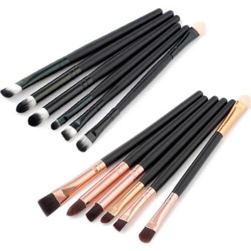 6pcs/set Professional Makeup Brush Set Eye Shadow Eyeliner Blending Foundation Brushe With Wooden Handle Cosmetic Tool For Women