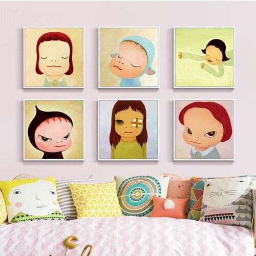 Wall Art HD Print Canvas Art Pictures Cartoon Sleepwalking Doll Drawing Japanese Painting Poster For Baby Kids Room Decor