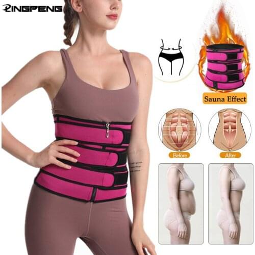 Neoprene Sweat Body Shaper Belts Three Waist Trainer Belt Shaping Colombian Girdles Adjustable Slimming Tummy Trimmer Corset
