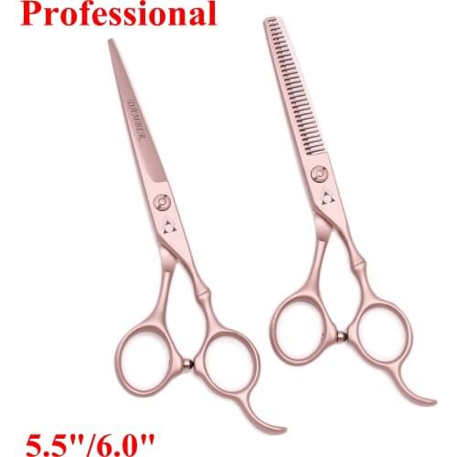 5.5 6 Japanese Steel 440C Hair Scissors Professional Hairdressing Scissor High Quality Barber Scissors Thinning Cutting Set 9030