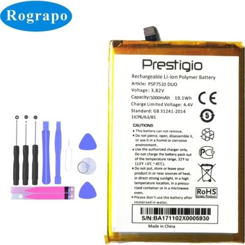 Original 5000mAh PSP7510 DUO Replacement Battery For Prestigio Muze C7 LTE (PSP7510DUO) Cell Mobile Phone Batteries