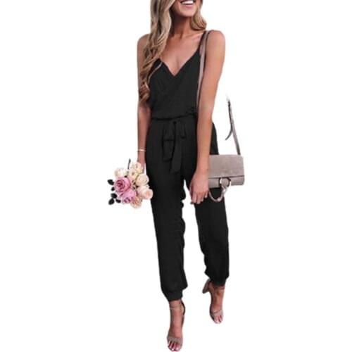 Oversize Summer Jumpsuit Women Sleeveless Solid Casual Clothing Female Sexy Sling Backless Jumpsuits 3XL Plus Size Pant Overalls