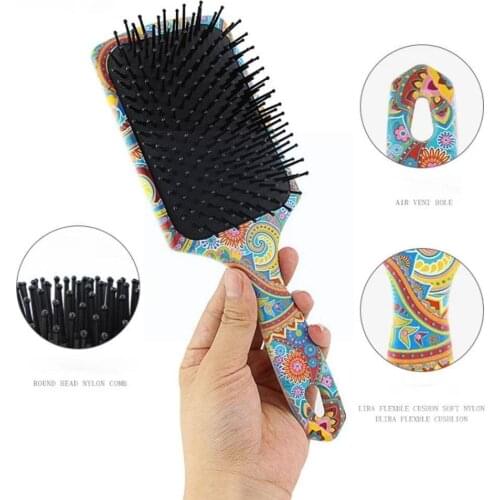 Spot New Home Salon Printed Airbag Comb Hairdressing Hairdressing Nylon Cushion Air Comb Comb Comb Hair Tool And Smooth S6Y9