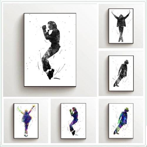 Rock Star Michael Jackson Print Canvas Painting Character Poster Living Room Home Decoration Wall Art Decoration Painting