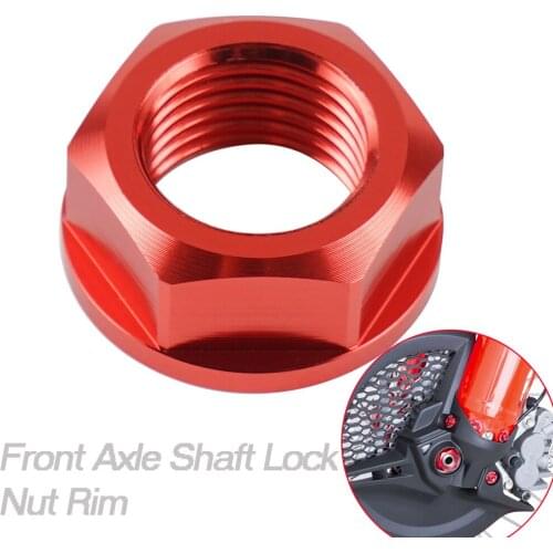 Motorcycle Front Axle Shaft Lock Nut Rim for Yamaha YZ125 YZ250 YZ250F YZ450F YZ125X YZ250X for Honda CR125R CR250R CRF250/450R
