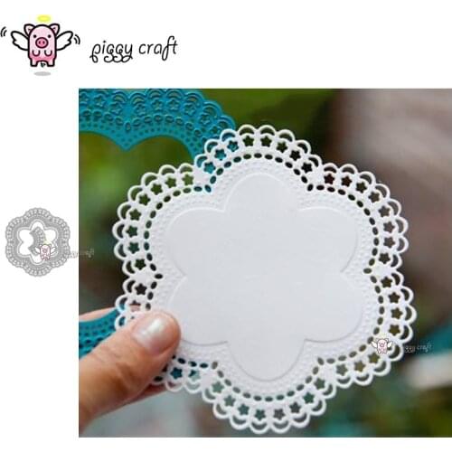 Piggy Craft metal cutting dies cut die mold 3Pcs Lace wreath frame Scrapbook paper craft knife mould blade punch stencils dies