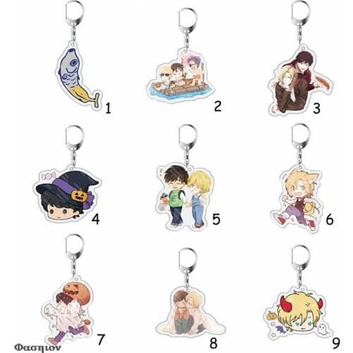 Japan Anime Banana Fish Ash Lynx Okumura Eiji Cosplay Cartoon Acrylic Keychain Phone Charm Pendant Keyring