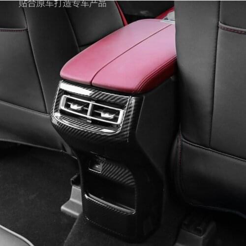 Carbon Fibre Center Armrest Rear Air Outlet Protective Frame Cover For Changan CS75 Plus CAA427