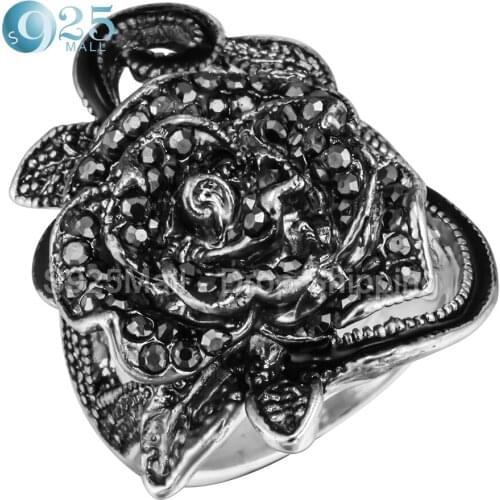 Fashion love flower ring anti silver Plated 2017 new vintage engagement rings jewelry for women party gift Distribution