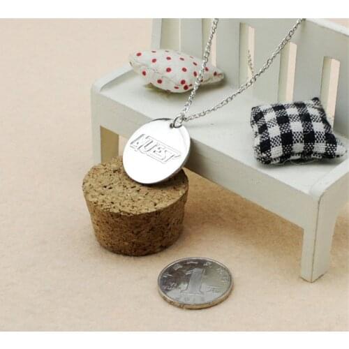 Kpop NUEST LOGO Simple Silver Color Round Pendant Necklace Women Bijoux Femme Jewelry Collares A20588