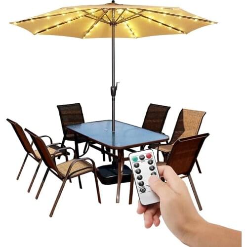 Parasol Lights USB Rechargeable LED Umbrella Lights 3 Brightness Cordless Parasol led Lights for Garden Patio Camping Tents Yard