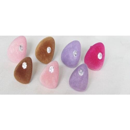 10pcs 26MM 30MM BROWN PURPLE ROSE RED pink with diamond flocking Triangular safety toy nose & soft washer for diy doll findings