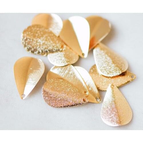 10pcs Gold Plated Brass Leaf Charm Pendants 20mm (GB-242)