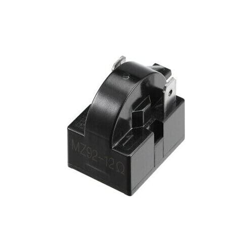 12 Ohm 2 Pin Refrigerator PTC Starter Relay Replacement Part Black