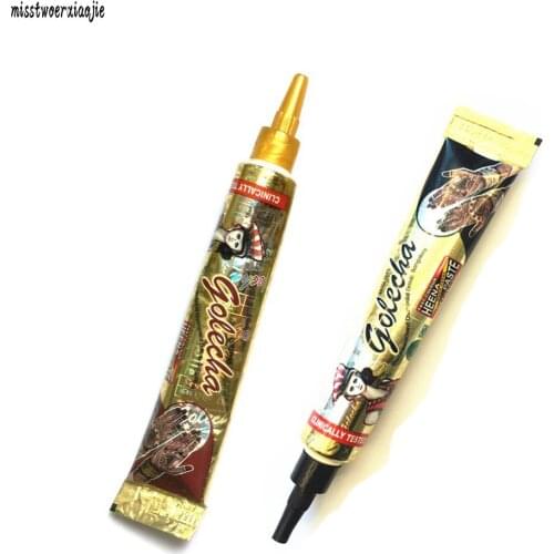 2pcs/lot Body Art Paint Natural Indian Tattoo Henna Paste for Body Drawing Black and brown Henna tattoo 25g Tattoo cream