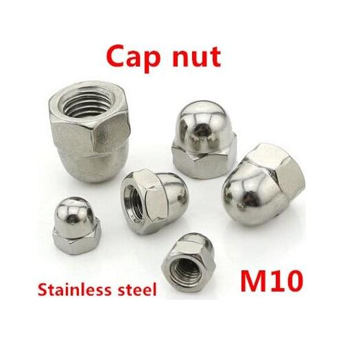 20pcs/lot M10 Cap Nut DIN1587 Stainless Steel 304 Acorn Nuts Metric Fastener Hex Dome Nut