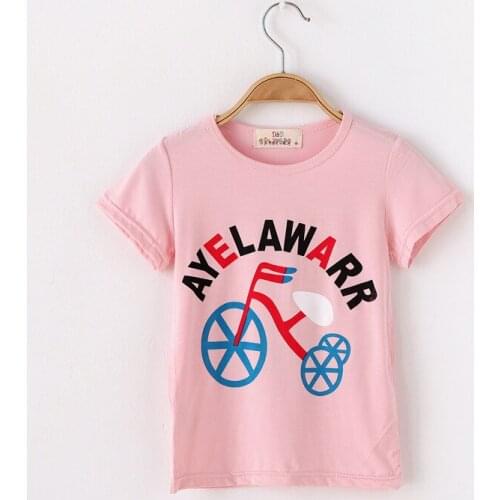 2020 Summer Girls boy fashion Modal cotton t-shirts Baby Candy colors print bike kids clothes toddler Korean version