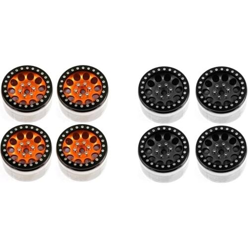 4Pcs Metal 2.2 Beadlock 10-Spoke Wheel Hub Rim for 1/10 RC Crawler Car Axial SCX10 RR10 Wraith 90048 Traxxas TRX4