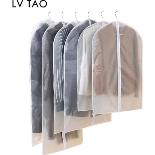 4pcs Lightweight Hanging Garment Bag Clear Mothproof Suit Cover Breathable Dustproof and Waterproof PEVA Garment Protector Cover