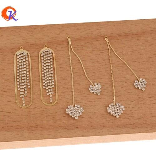 Cordial Design 40Pcs Jewelry Accessories/Earrings Connectors/Geometry Shape/Rhinestone Claw Chain/Hand Made/DIY Jewelry Making