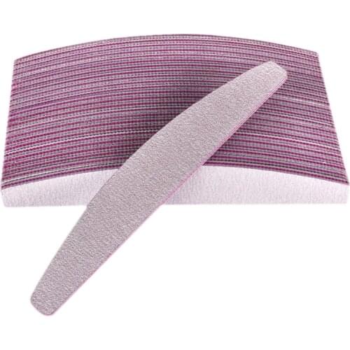 50Pcs/Lot 100/180 Grit Nail Sanding File Buffing Polish Block Half Moon Nail Polishing Files Pedicure Manicure Nail Salon Tools