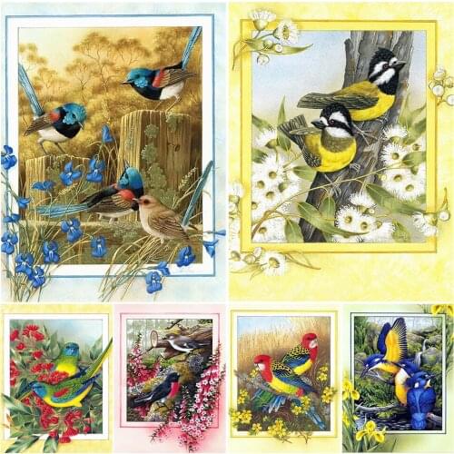 5D DIY Diamond Painting Bird Square Rhinestone Embroidery Rhinestone Mosaic Picture Cross Stitch Home Decoration Gift Sticker