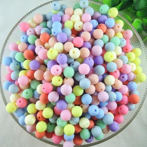 New 6.8.10.12.14mm Acrylic Round Gumball Neon Rubber Spacer Beads Wholesale Mixed Color DIY Bracelet Necklace Jewelry Making