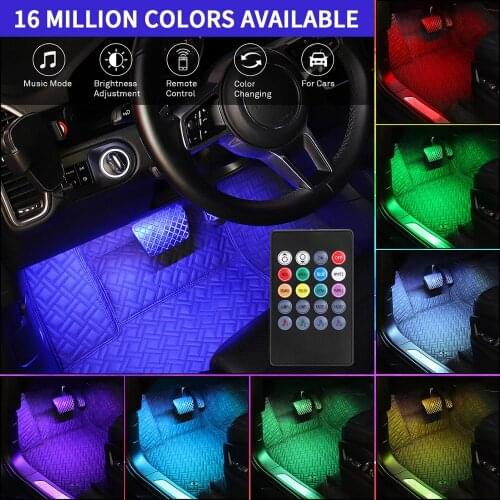 Car Atmosphere Light Foot Light USB/Cigarette Lighter Remote Control APP Interior Decorative Ambient LED Lamp Strip Accessories