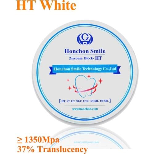 OD98 Free Shipping Dental Zirconium Disc White HT Zirconia For Coping and Framework