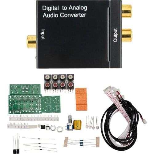 Digital Optical Toslink SPDIF Coax to Analog RCA Audio Converter with Relay 4-Way Audio Input Signal Selector