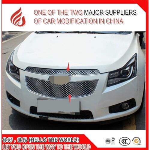 Hot sale 304 Stainless fit well modification car front grille racing grills grill cover trim for Cruze 2009 10 11 12 2013 2014