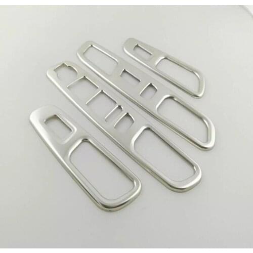 For Jeep Renegade 2014-2016 New Car Decorative ABS Chrome Matte Interior Door Window Switch Armrest Cover Frame Panel Trim 4pcs