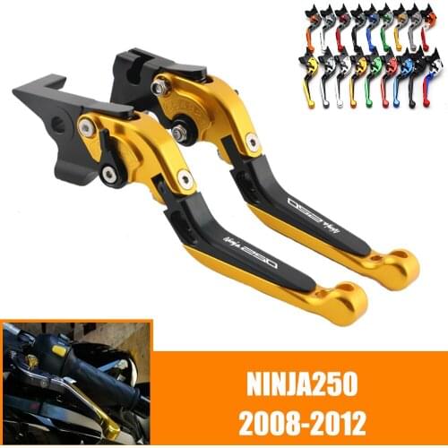 For KAWASAKI NINJA 250 NINJA250 2008 2009 2010 2011 2012 CNC Motorcycle Adjustable Brake Clutch Lever Levers Folding