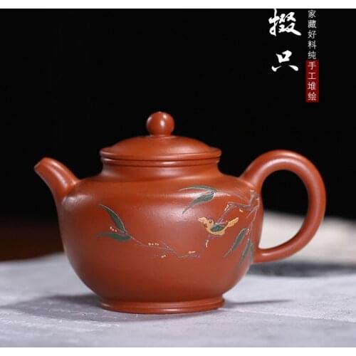 Tea zhu clay mud painting manual coloured drawing or pattern Duo pot pot of guangdong kung fu tea pot sketch yard