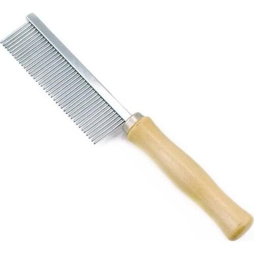 Single row comb for pets with wooden handle Cat and dog Large 19.5CM single